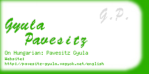 gyula pavesitz business card